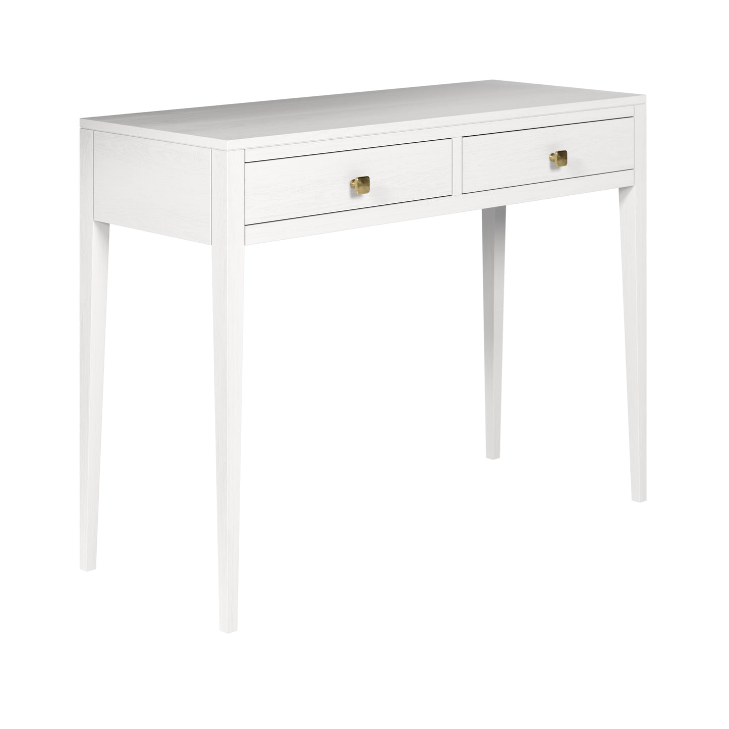 De Gaulle White Wood Grain Two Drawer Desk