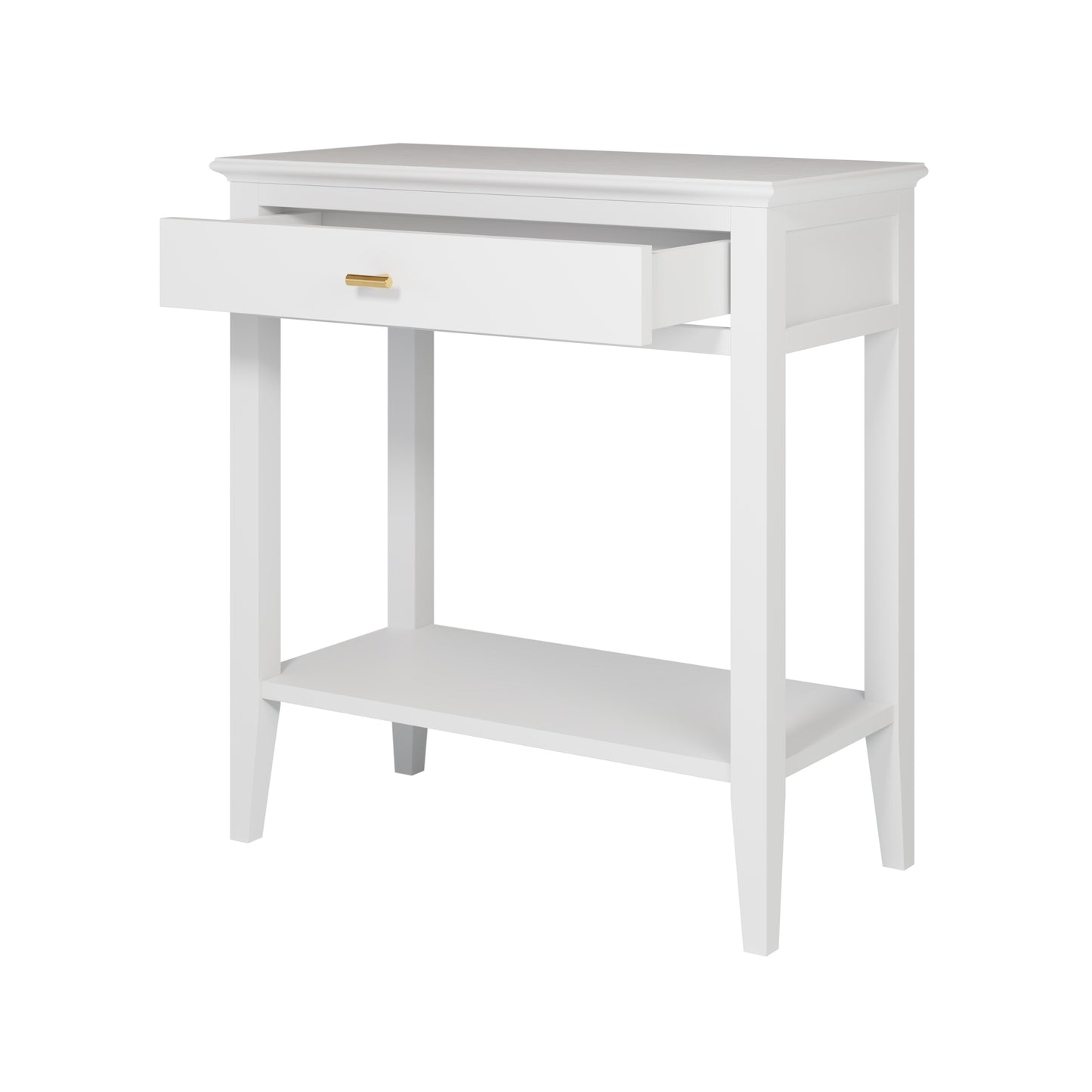 Caraíva White Wood Grain 1 Drawer Console Table