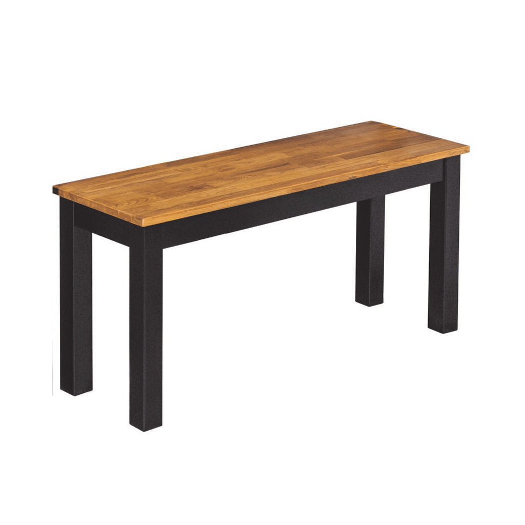 Dundalk Natural Oiled Wood Bench Black Frame