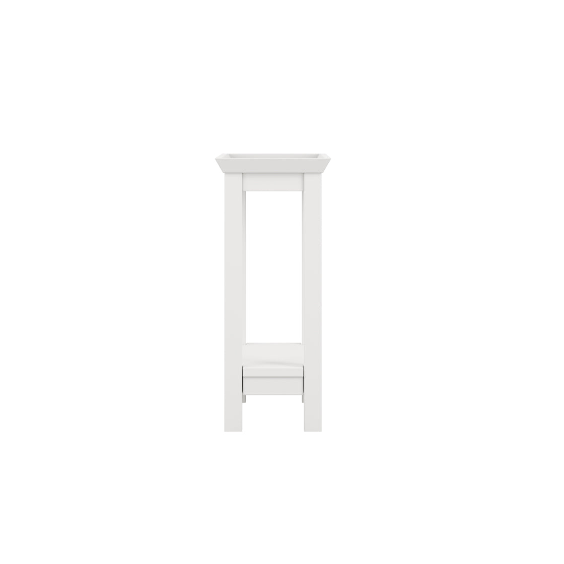 Enroute White Wooden Side Table Bottom Shelf
