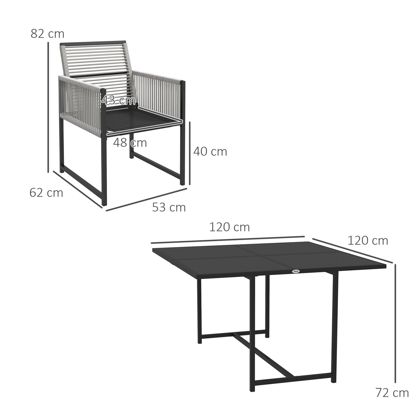 Riha Metal Grey 8 Seater Garden Dining Set Rattan String Design
