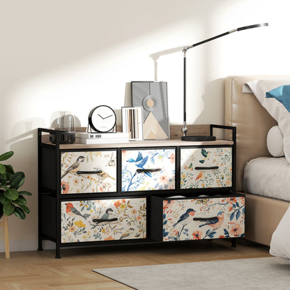 Tonona Wooden White 5 Drawer Storage Chest