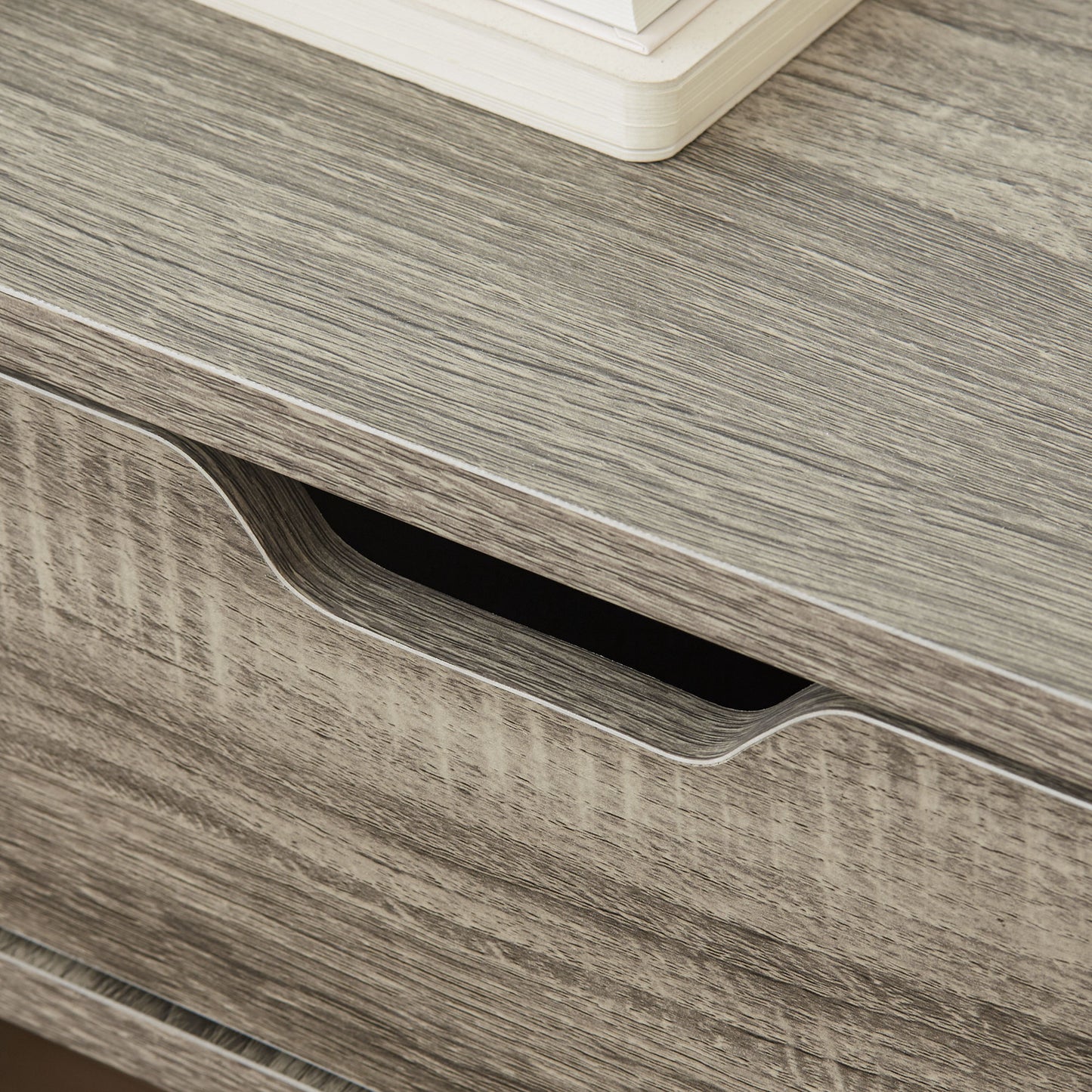 Rereno Set of 2 Grey Wood Floating Nightstands With Drawer Wall Mounted