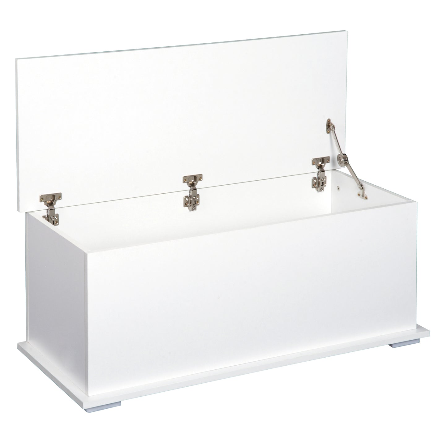 Fizi White Storage Blanket Chest With Flip Top Lid And Safety Hinges 113 Litre