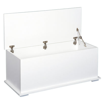 Fizi White Storage Blanket Chest With Flip Top Lid And Safety Hinges 113 Litre
