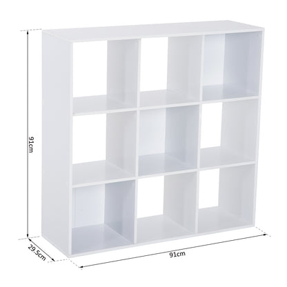 Naleno Wood White 9 Cube Storage Shelving Unit