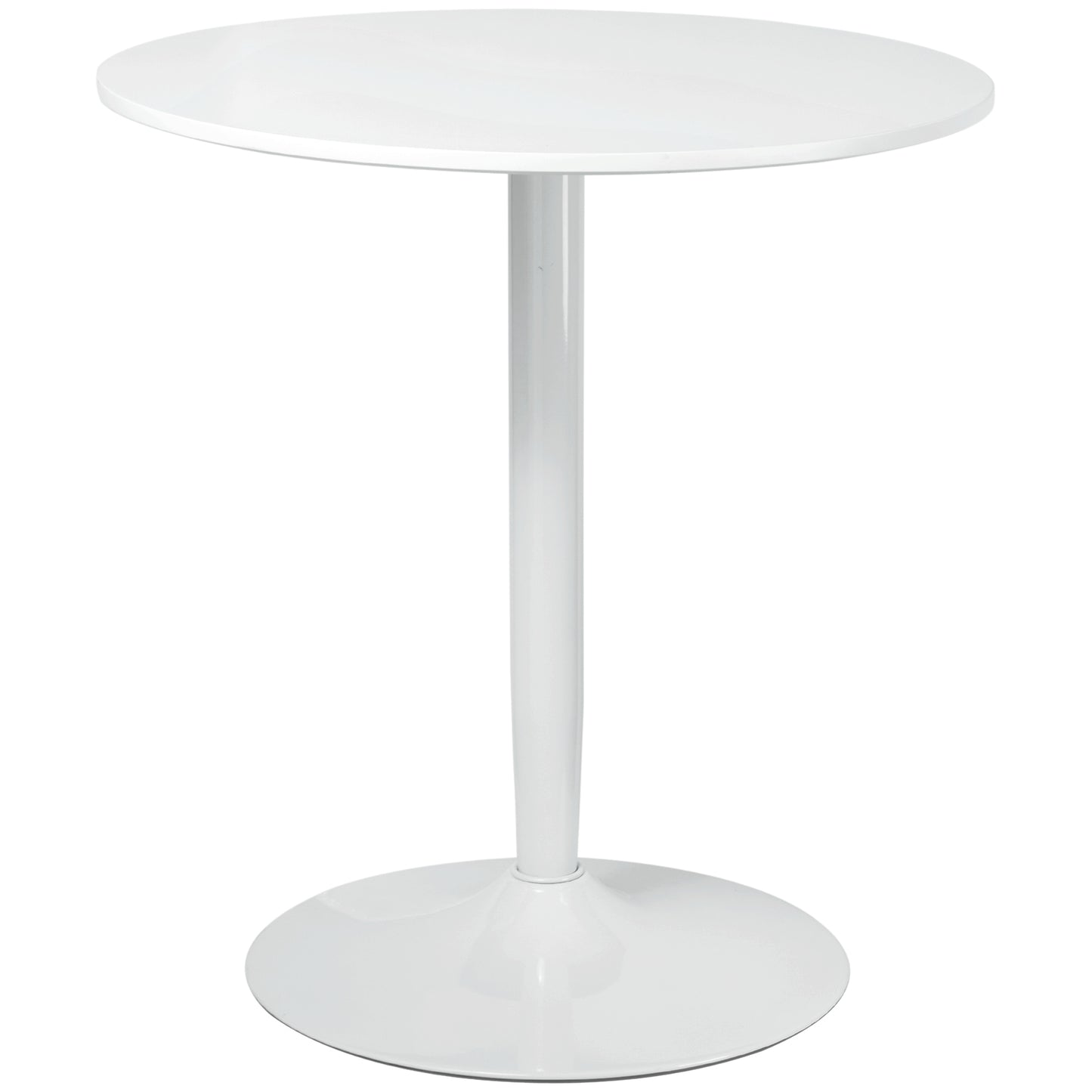 Dimi Metal White Minimal Round Dining Table For 2 70cm