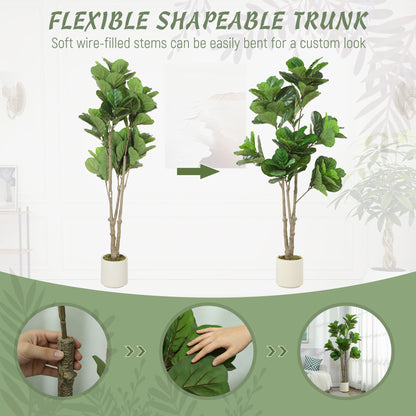 Pararale Artificial Fiddle Leaf Fig Style Tree With Broad Leaves 180cm Green