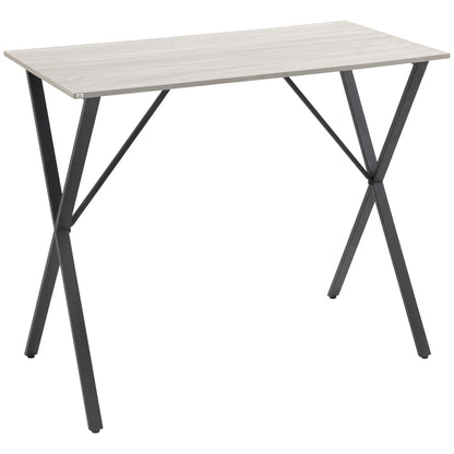 Bakefi Wooden White Rectangular Breakfast Bar Table Seating 4