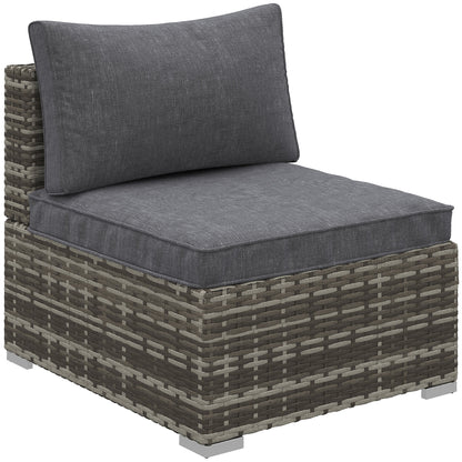 Riva Rattan Deep Grey Armless Outdoor Armchair With Cushions