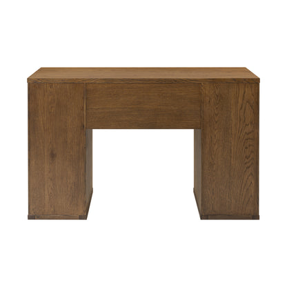 Mandarina Retro Natural Walnut Ribbed Desk with Storage