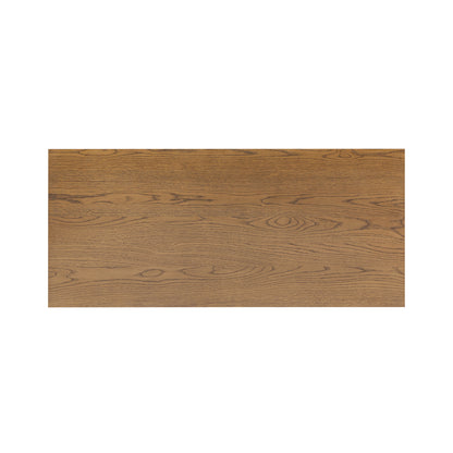 Mandarina Retro Natural Walnut Ribbed Desk with Storage