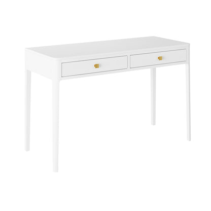 Paracuru White Wood Grain 2 Drawer Desk