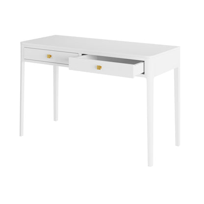 Paracuru White Wood Grain 2 Drawer Desk