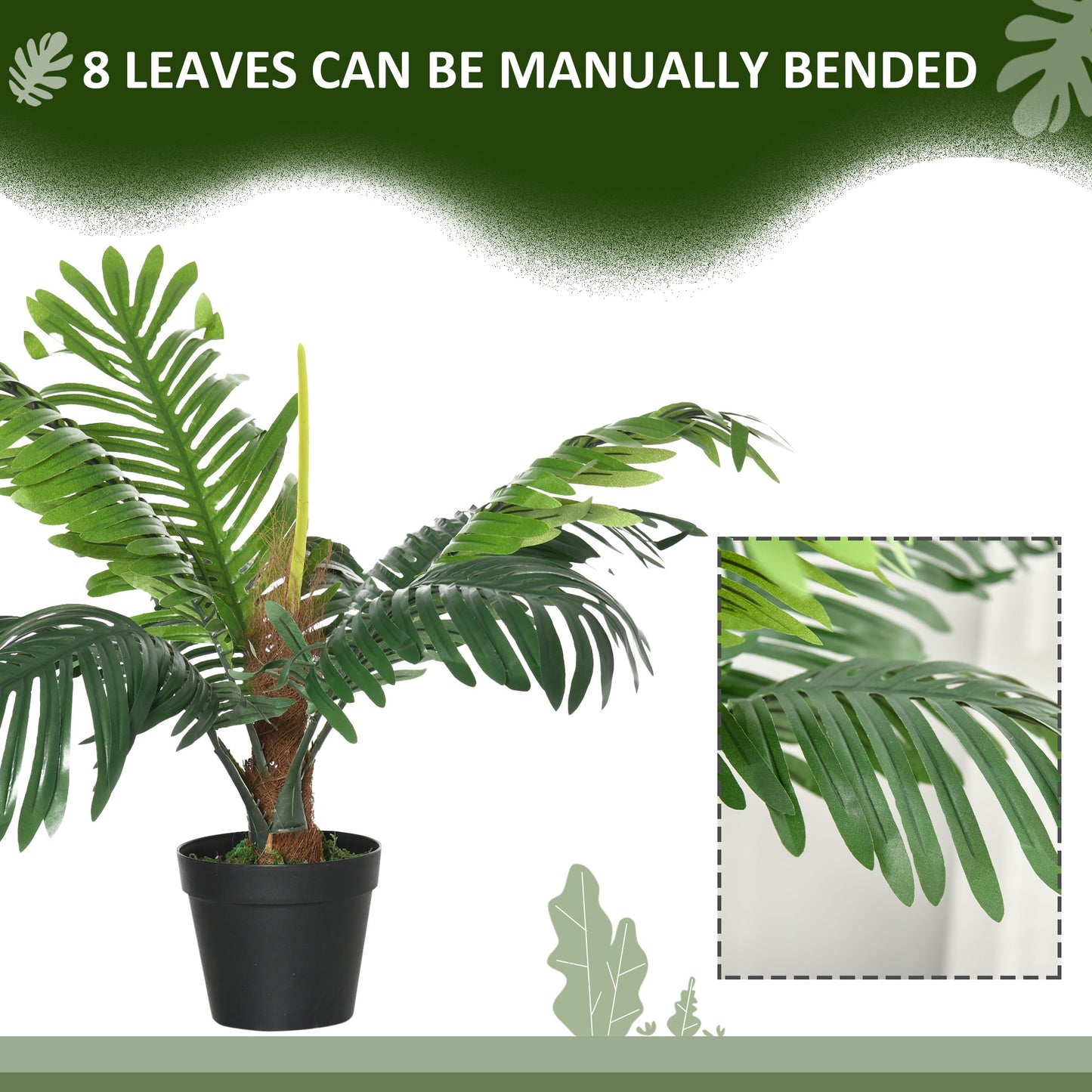 Keli Pair Of Artificial Palm Style Decorative Trees In Nursery Pots H8 60cm