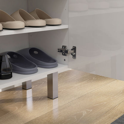 Conoyo Wooden White 5 Shelf Shoe Storage Cupboard