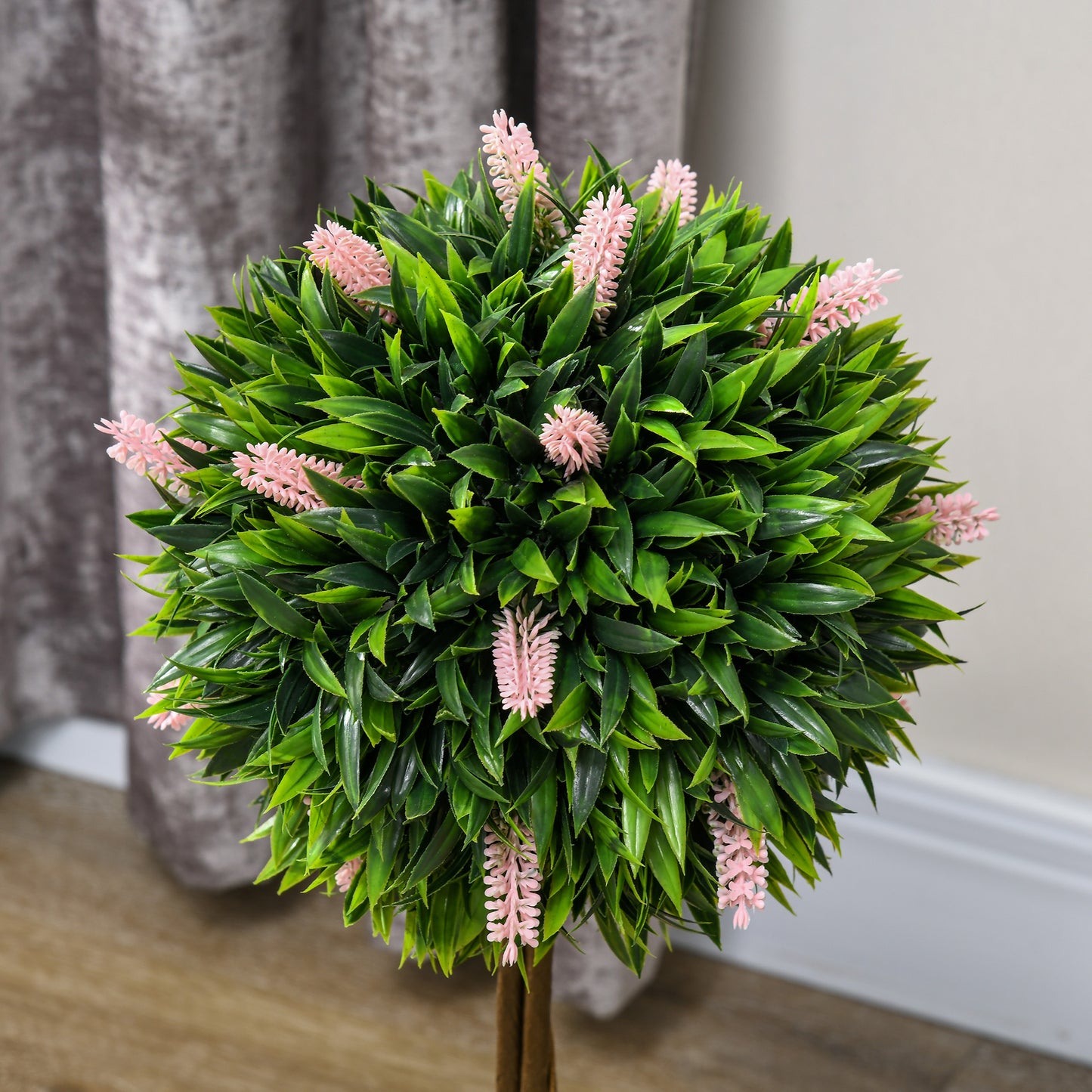 Yodina Set Of 2 Artificial Flower Ball Trees In Pink With Pots For Indoor And Outdoor Styling 60cm