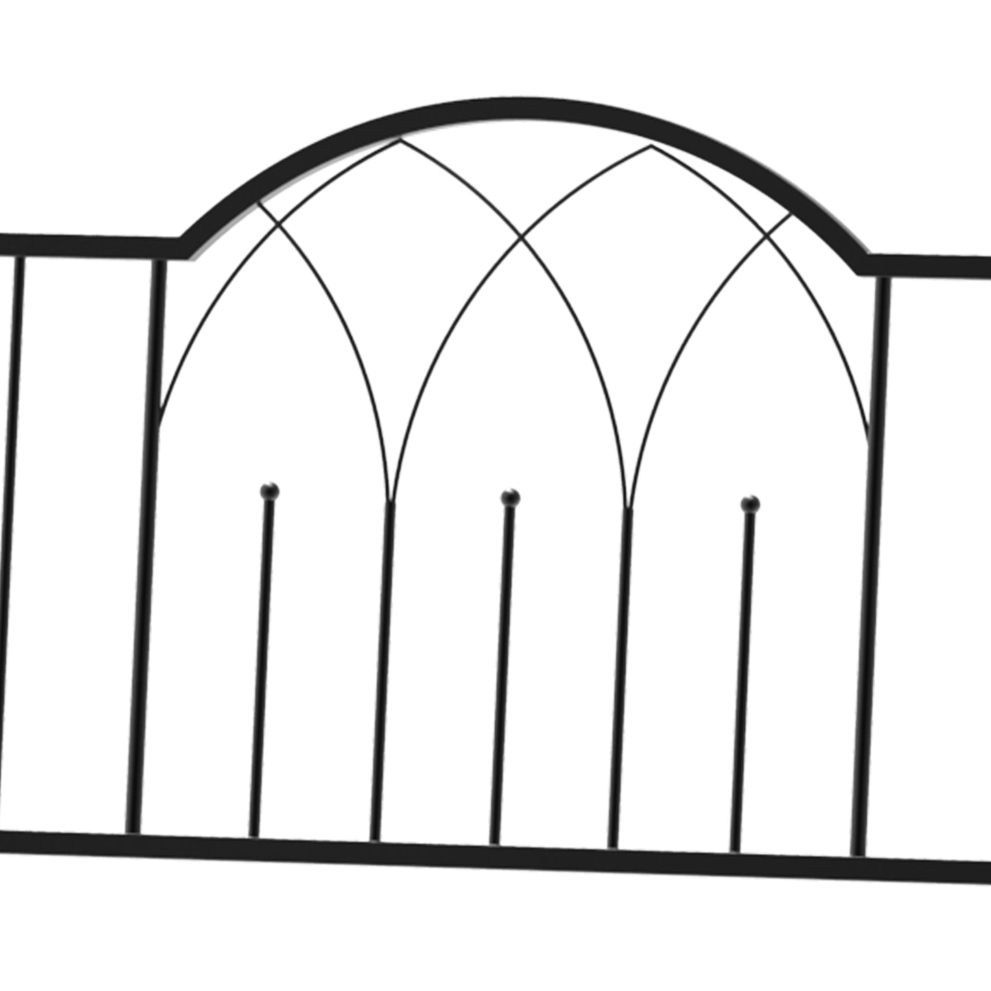 Katoba Metal Black 2 Seater Garden Arch Bench With Trellis For Climbing Plants