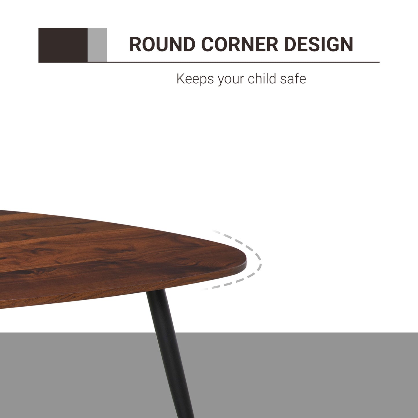 Nera Wood Walnut Finish Set Of 2 Scandinavian Style Coffee Tables