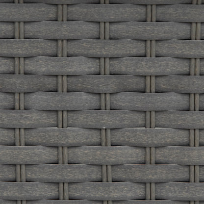 Reelne 6 Seater Rattan Grey Outdoor Sofa Set With Aluminium Frame Loveseat Stools And Table