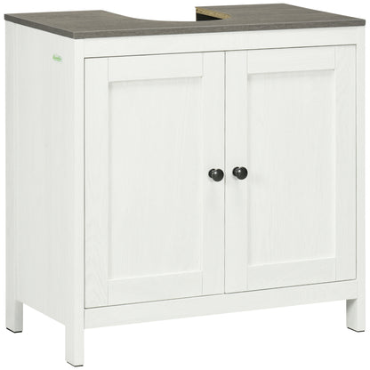 Narile Raha Antique White Under Sink Vanity Storage Cabinet With Double Doors And Adjustable Shelving