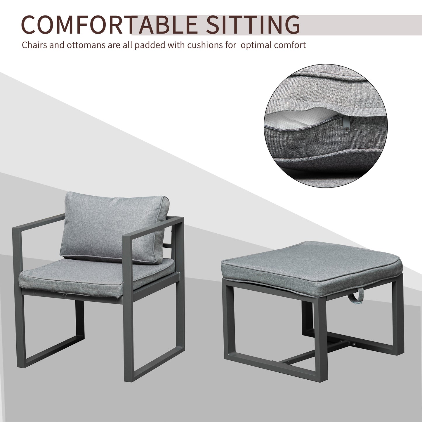 Moyoha Aluminium Grey 9 Piece Space Saving Garden Cube Dining Set With Cushions