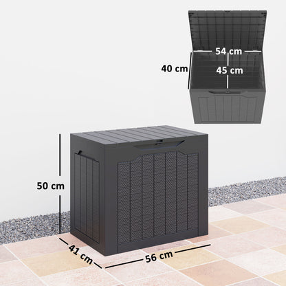 Vevino Nela Plastic Black Outdoor Garden Storage Box With Handles 93 Litre Capacity