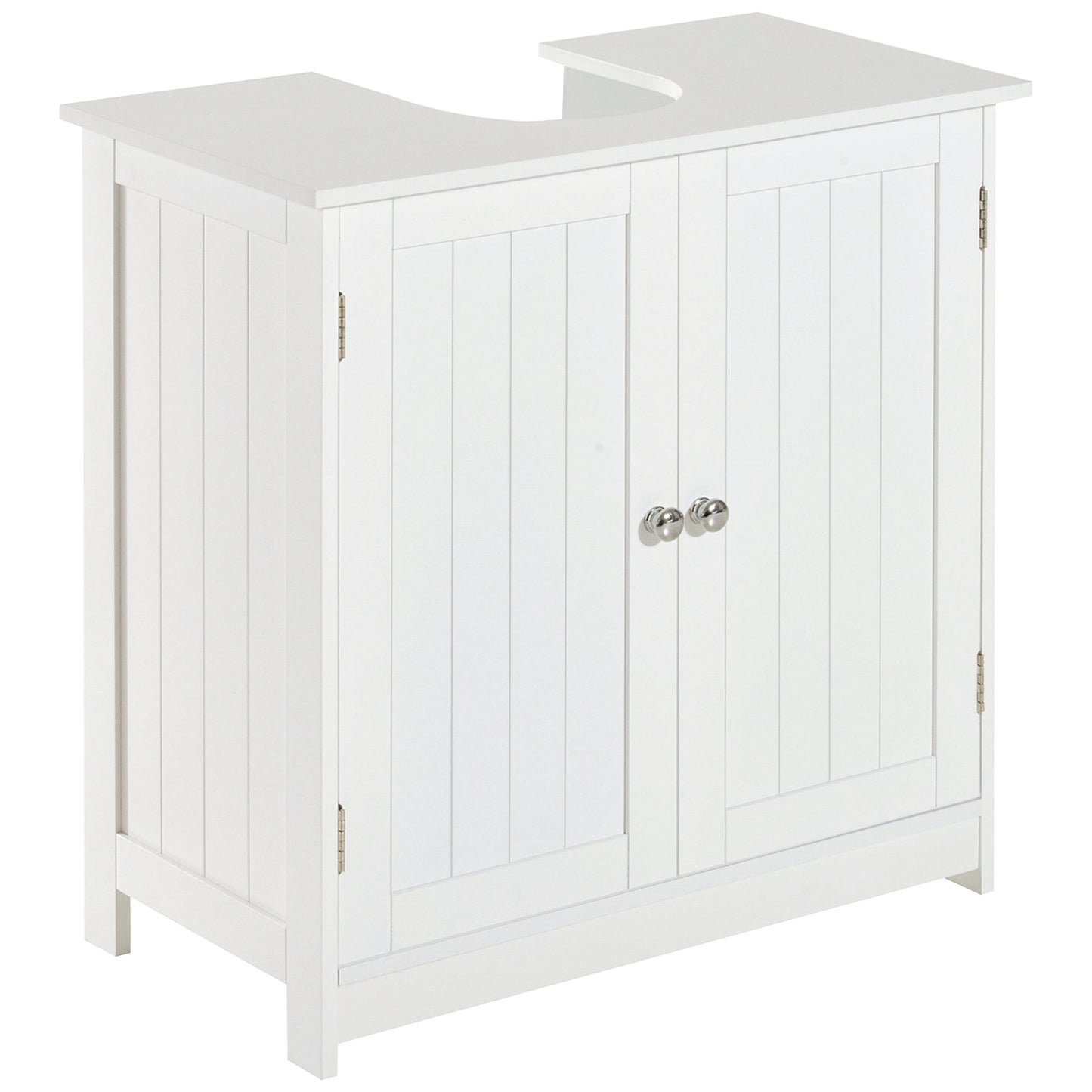 Neha Under Sink Bathroom Vanity Storage Unit With 2 Tier Interior White