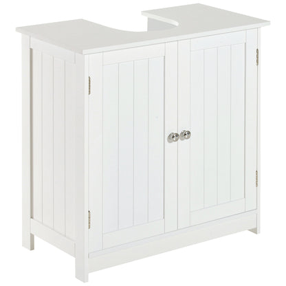 Neha Under Sink Bathroom Vanity Storage Unit With 2 Tier Interior White