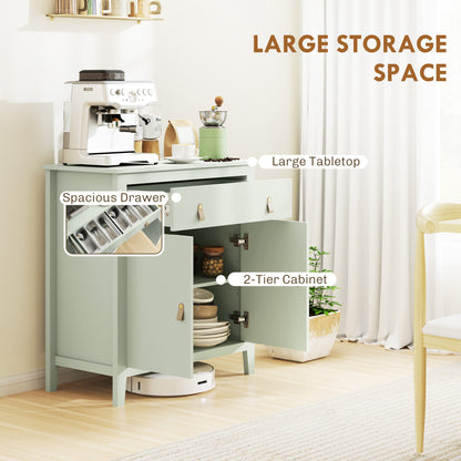 Nova Bafa Light Green and Natural Farmhouse Style Sideboard