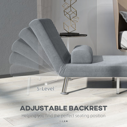 Noso Velvet Grey Single Sleeper Chair