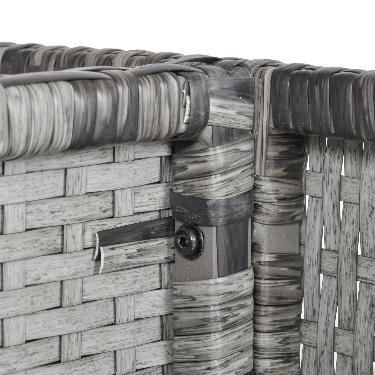 Noco Rattan Grey 8 Seater Outdoor Dining Set With Armchairs and Footstools