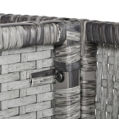 Noco Rattan Grey 8 Seater Outdoor Dining Set With Armchairs and Footstools