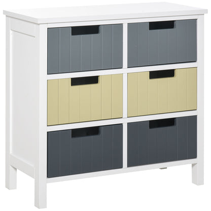 Nemo Multicolour Wooden 6 Drawer Storage Cabinet