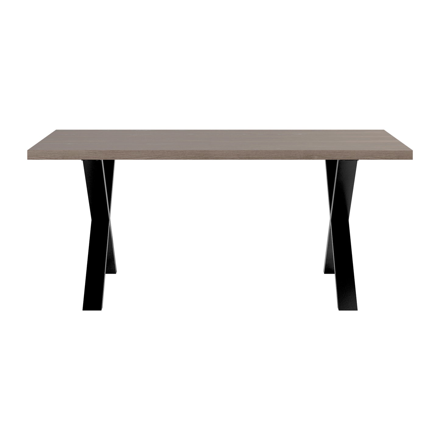 Pefkos Natural Oak and Black Metal Dining Table
