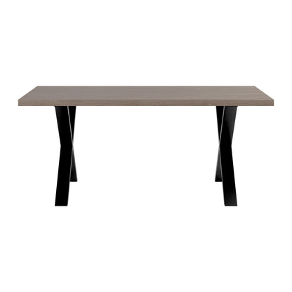 Pefkos Natural Oak and Black Metal Dining Table
