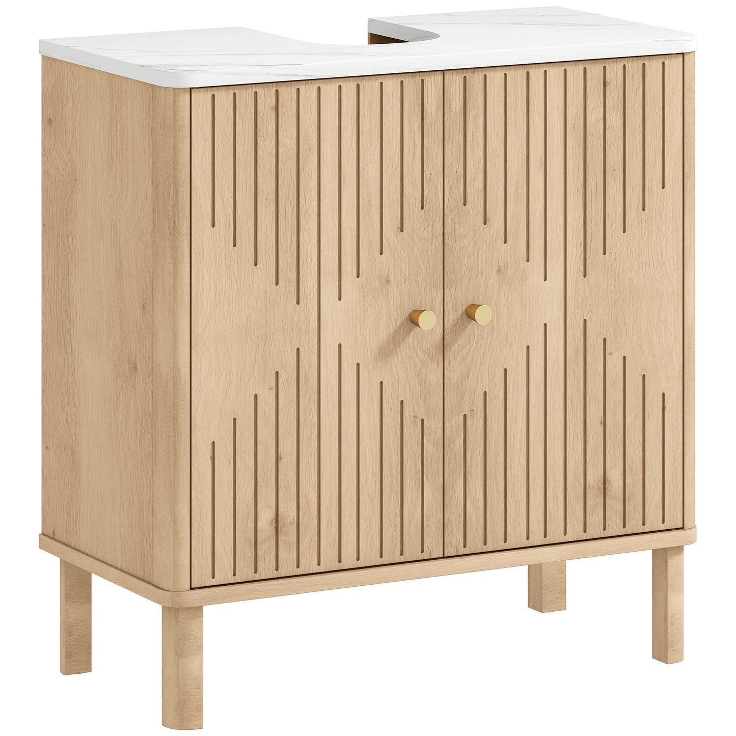 Combita Under Sink Bathroom Storage Cabinet For Pedestal Basin Oak Finish