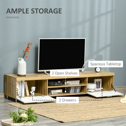 Kepaso Lima Wooden Modern Entertainment Unit With Storage Shelving For TVs Up To 90 Inches