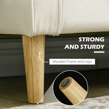 Motono Off White Compact 2 Seater Sofa With Hidden Storage Tufted Seat