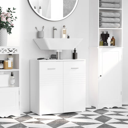 Letake Vaka High Gloss White Under Sink Vanity Cupboard With Adjustable Internal Shelving