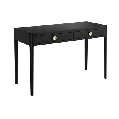 Recife Black Wood Grain 2 Drawer Desk