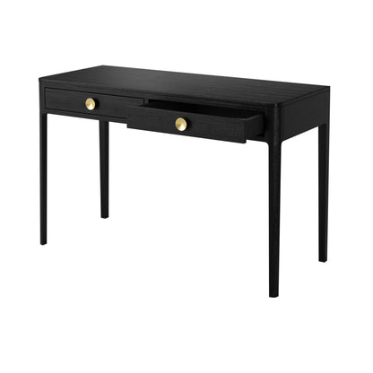 Recife Black Wood Grain 2 Drawer Desk
