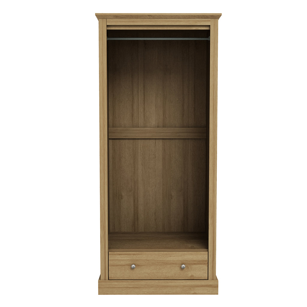 Ardee Natural Oak Wooden Wardrobe 2 Doors 1 Drawers