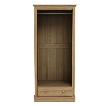 Ardee Natural Oak Wooden Wardrobe 2 Doors 1 Drawers