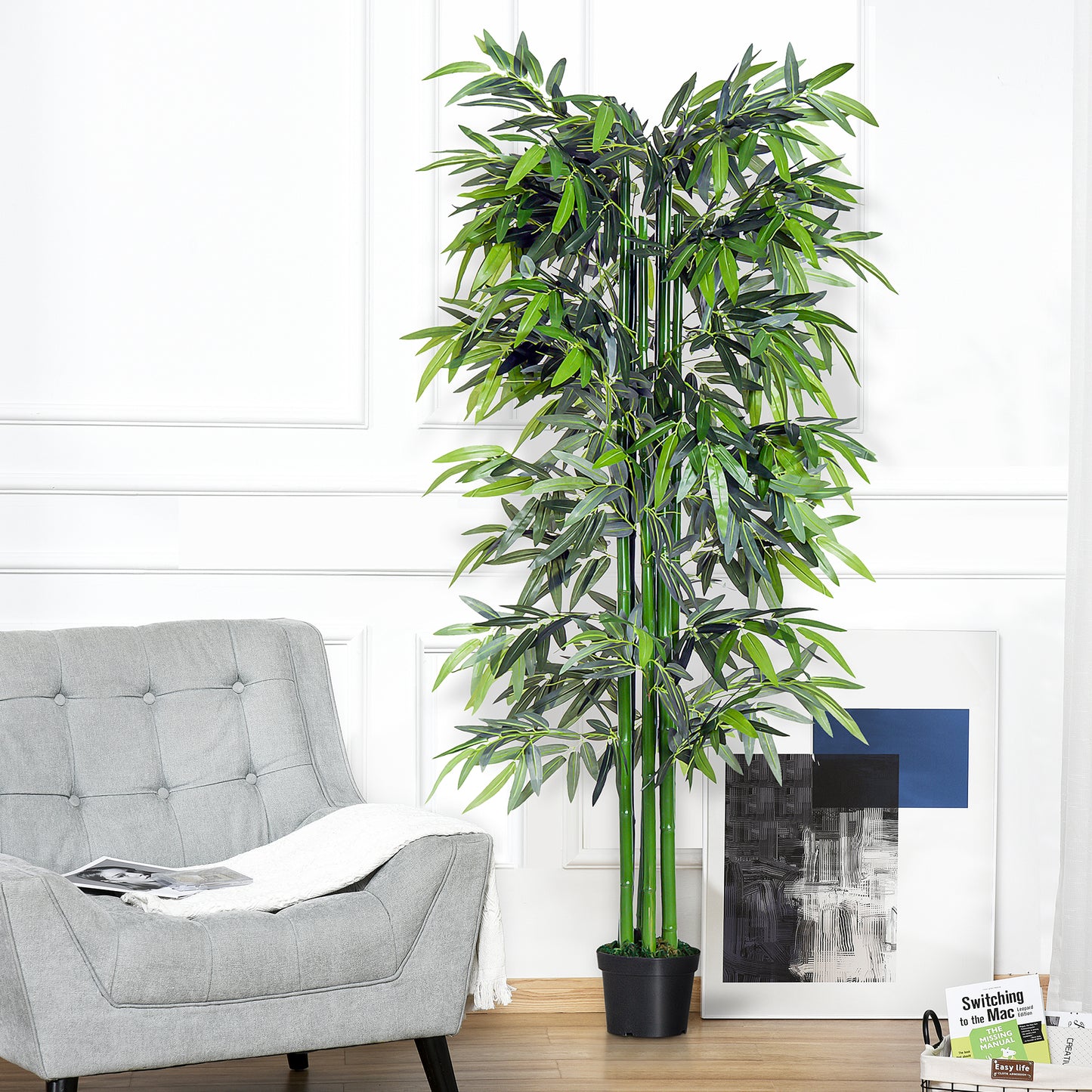 Marifa Artificial Bamboo Style Tree In Pot For Interior Planters And Office Spaces