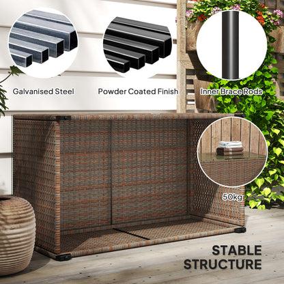 Pata Rattan Brown Rattan Outdoor Coffee Table Glass Top