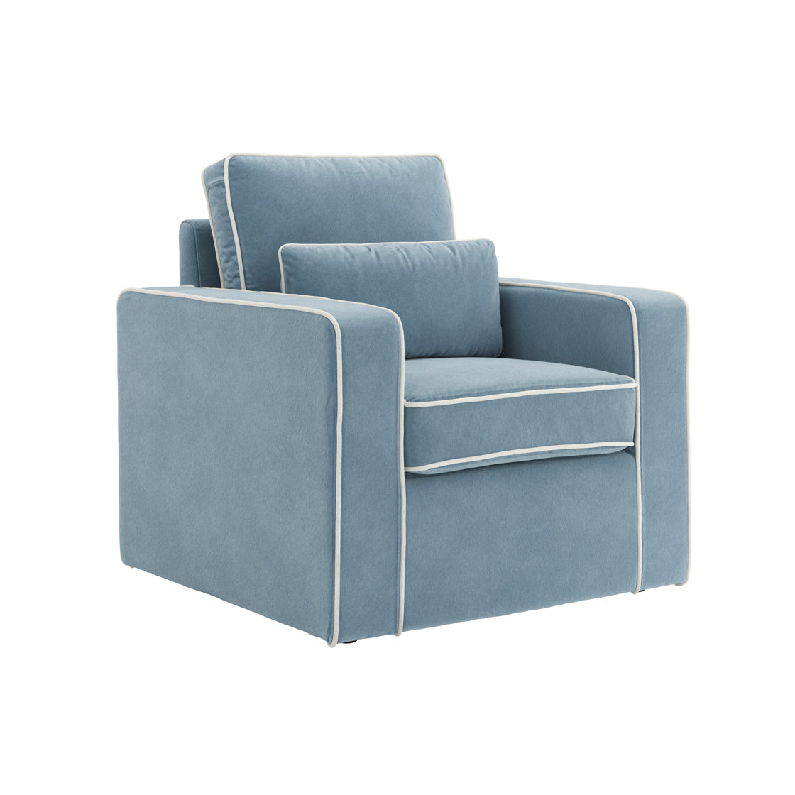 Moose Retro Duck Egg Blue Upholstered Armchair