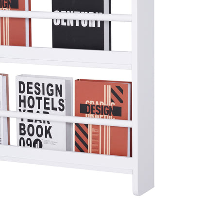 Vivi Wood White Slim Wall Mounted Bookshelf With 15cm Depth