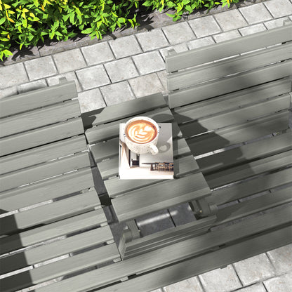 Loke Fir Wood Grey Convertible Outdoor Bench Expanding From 2 To 3 Seats