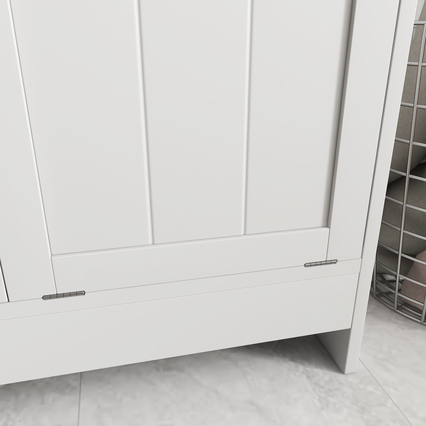 Nema White Double HamFauxr Laundry Storage Cabinet